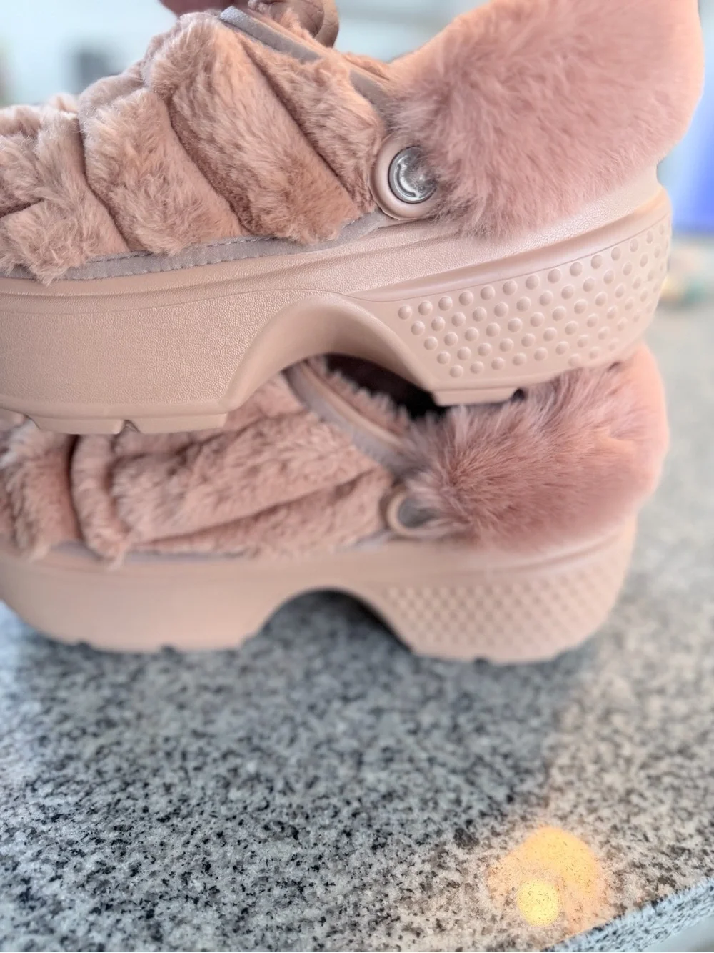 CROCS Kids Blush Pink Fuzzy Lined Clog